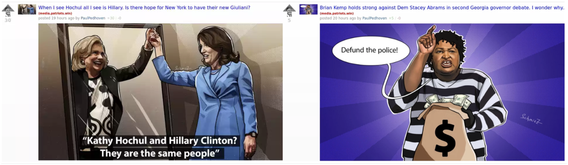 Example cartoons promoted by NAEBC, which targeted contested races in the midterm elections
