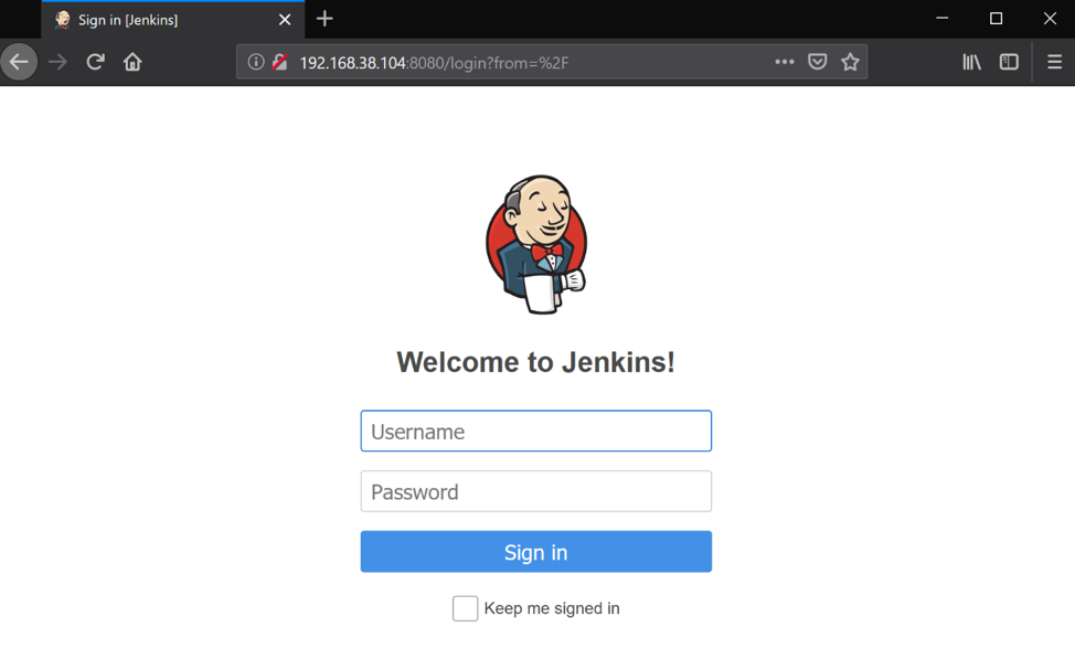 Jenkins server running on host