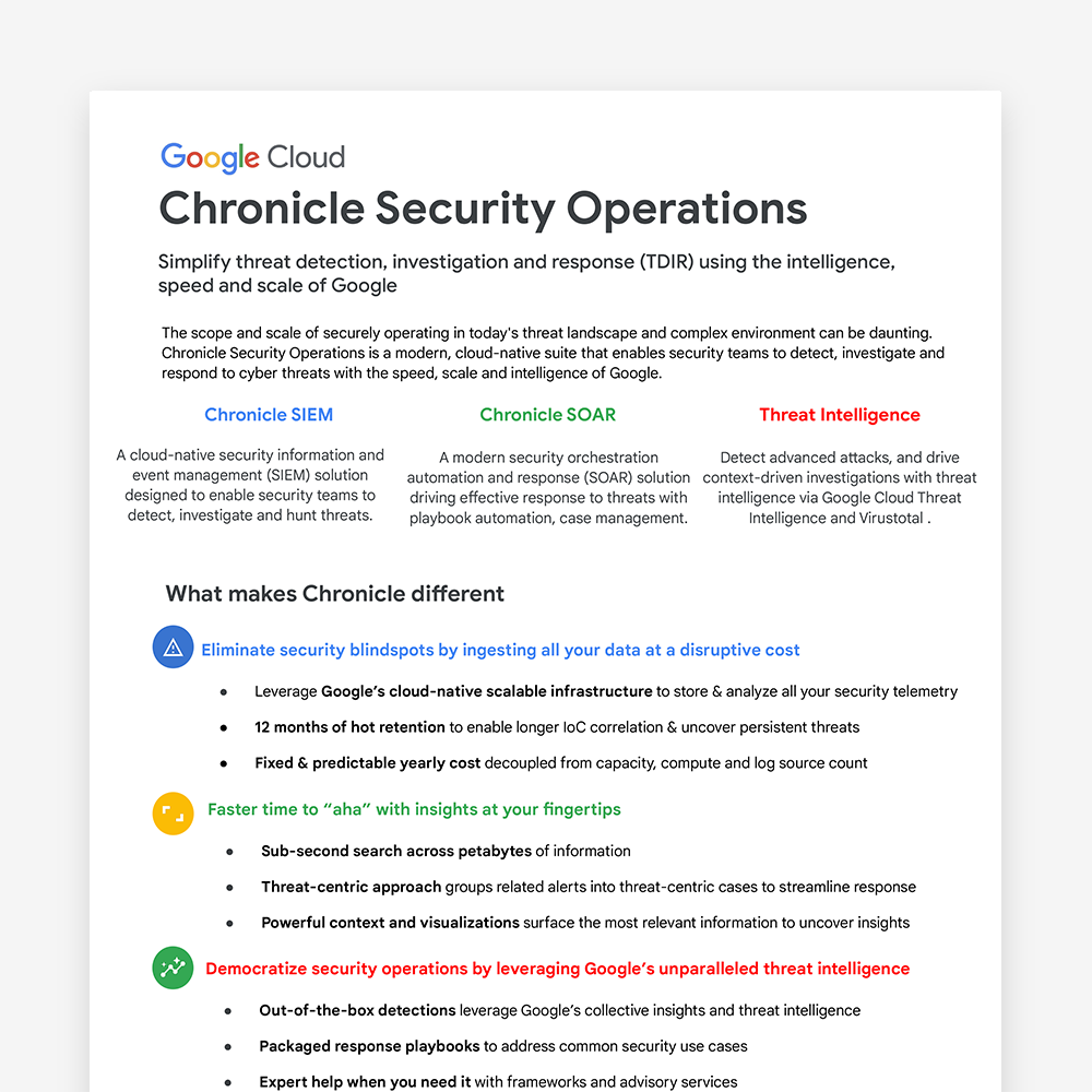 Chronicle Security Operations