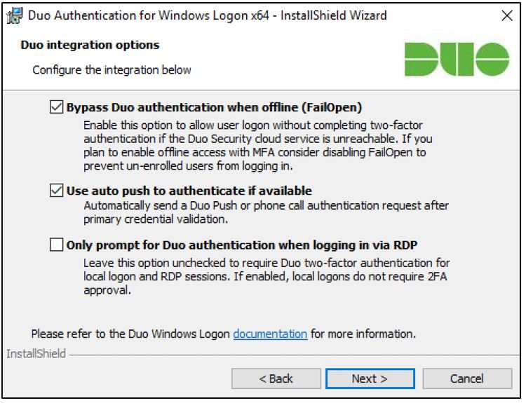 Figure 5: Offline FailOpen setting