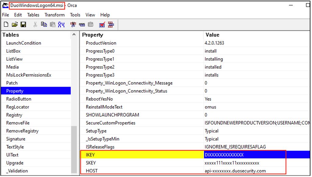 Figure 9: Misconfigured MSI file contents