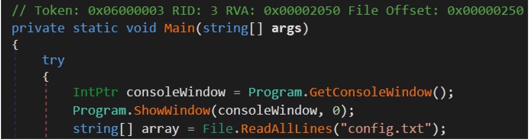 Figure 3: Decompiled DOTWRAP .NET malware sample