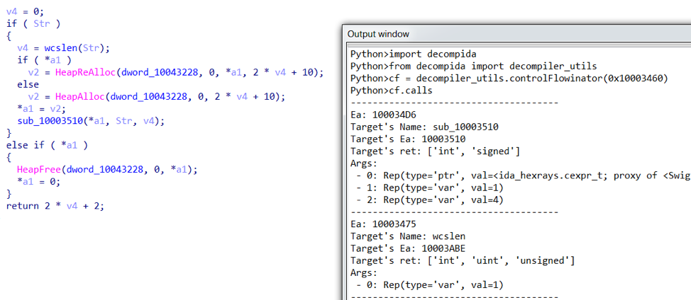 Sample output available as part of a controlFlowinator