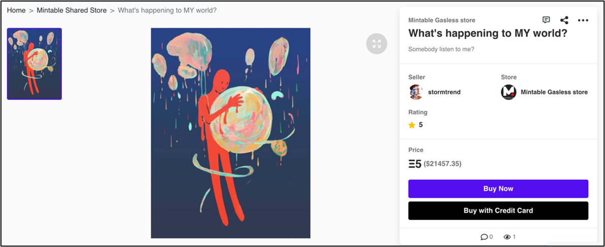 図 3:-「What's-Happening-to-MY-world?」-デジタル アート-NFT-on-Mintable