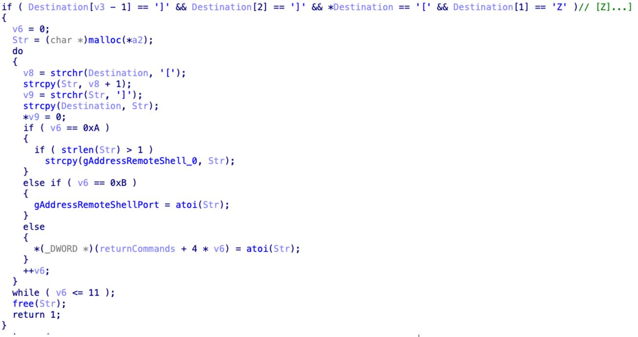 Figure 11: CHIMNEYSWEEP command parsing 