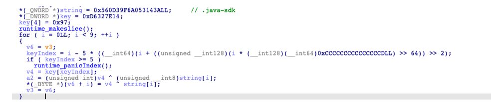 Figure 2: New downloader identified by Mandiant Threat Intelligence decrypting strings with custom key and XOR algorithm