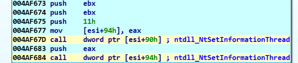 Anti-debug technique used by shellcode