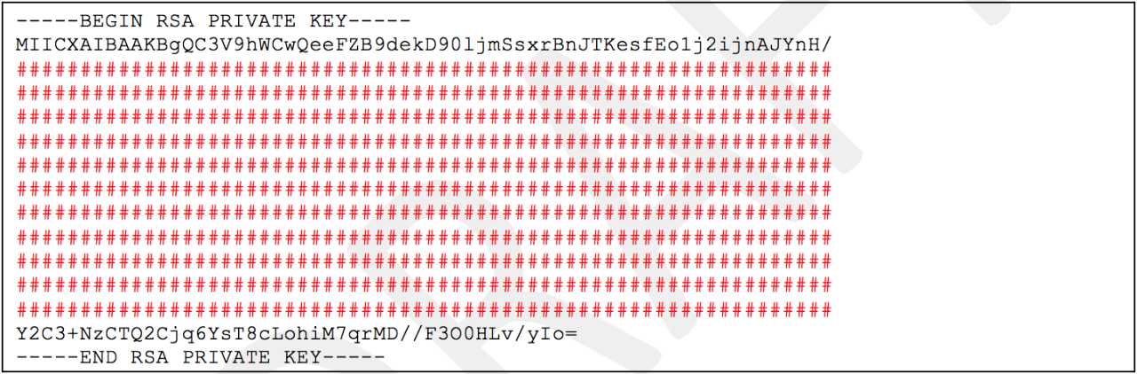 Redacted contents of sample private_key