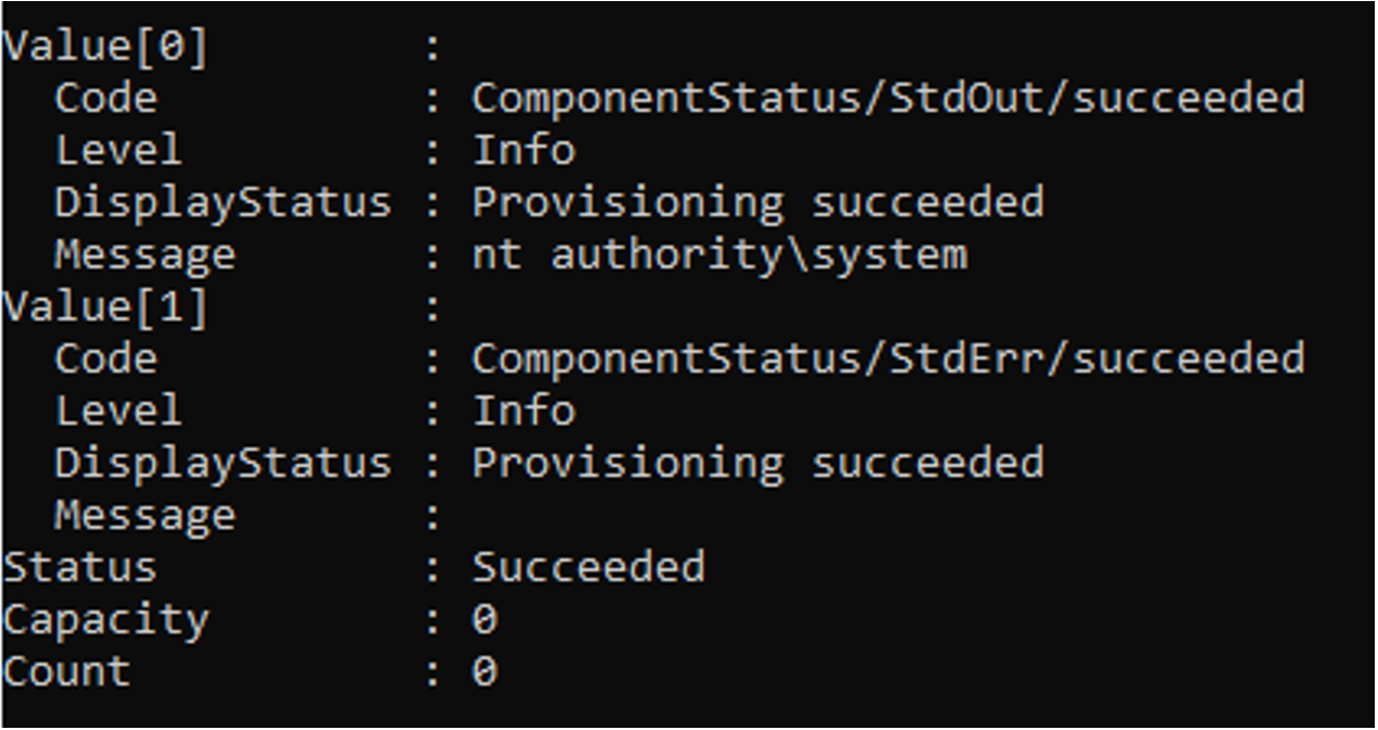 Azure run commands via PowerShell