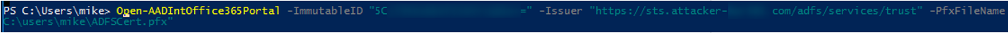 AADInternals Open-AADIntOffice365Portal command