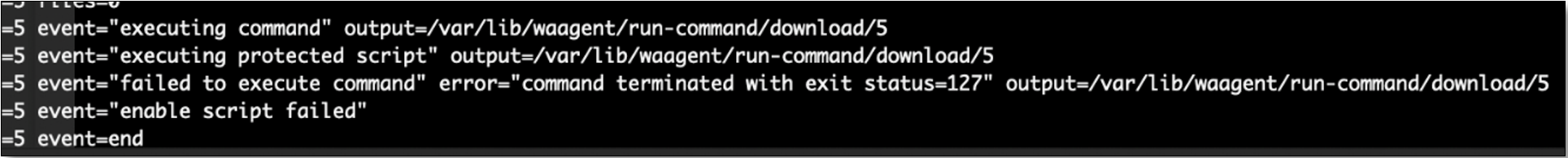 Sample contents of /var/log/azure/run-command/handler.log