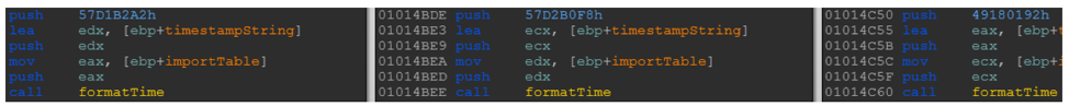 Calls to a timestamp conversion function