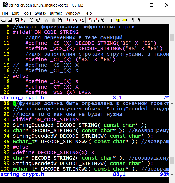 ON_CODE_STRING パラメータにより、簡単な文字列ラッパー マクロで、ビルド ツールによるエンコード用の文字列を準備できます