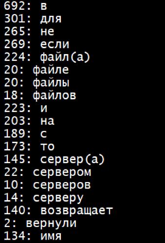 CARBANAK ソース コードの上位 19 のキリル文字シーケンス