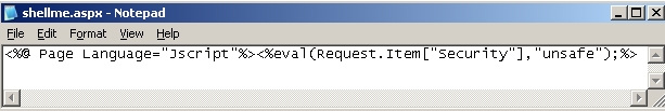 The content of the file seems relatively benign, especially if you add a warm and fuzzy word like Security as the shell password