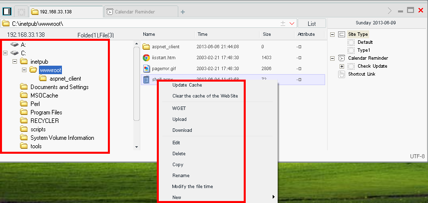File Management provides an easy to use menu that is activated by right-clicking on a file name