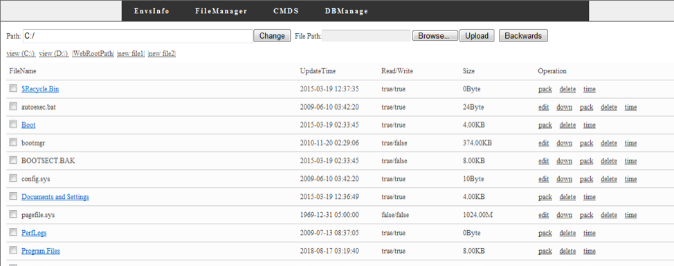 Sample SJavaWebManage interface