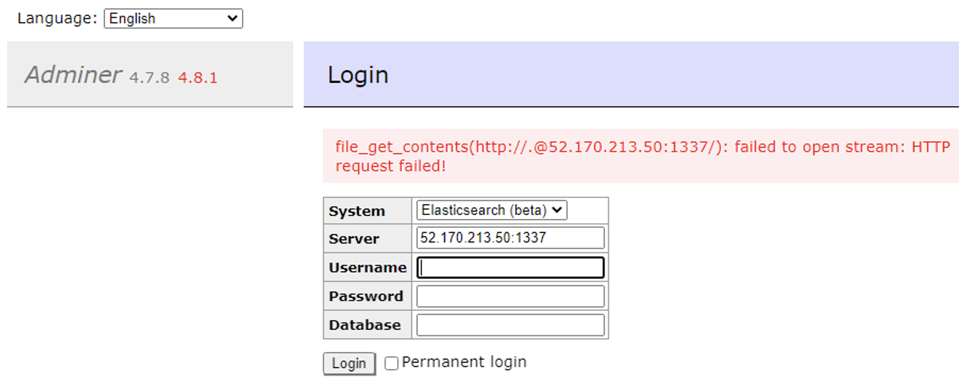 Error message received when attempted to obtain credentials from an EC2 Instance with IMDSv2 enforced