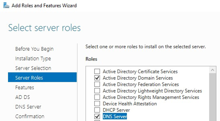 Roles needed on domain controller