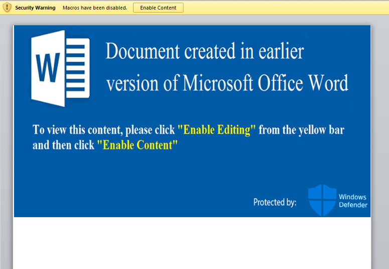 Malicious Word document