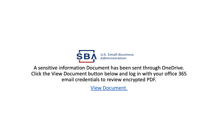 SBA-themed message