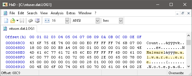 The transaction log contains the original value