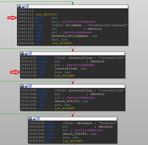 GetProcAddress の戻り値を追跡するために使用されている emulateRange