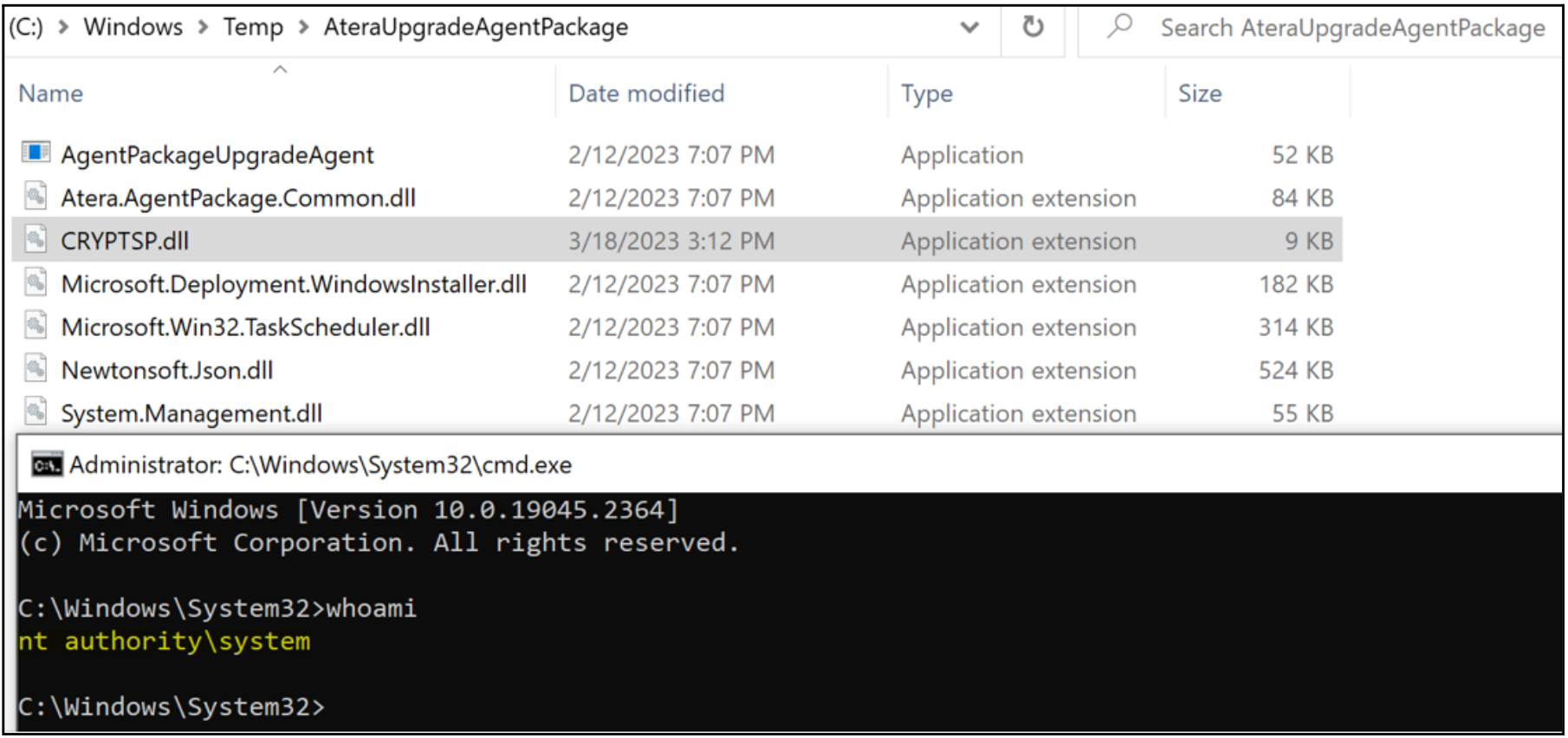 Local privilege escalation via DLL hijacking