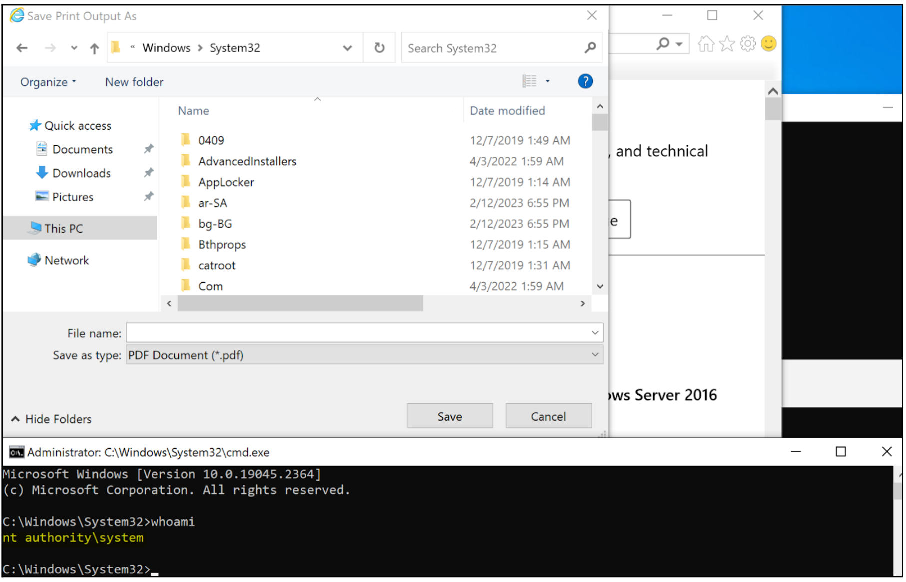 Running a Command Prompt as NT AUTHORITY\SYSTEM