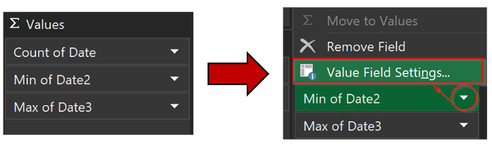 Adding min and max dates