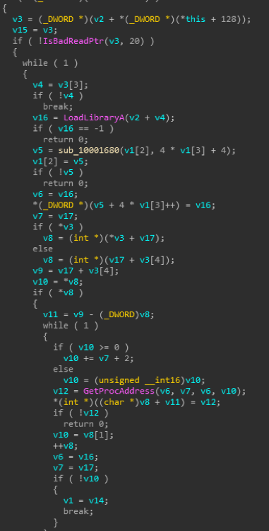 Imports resolver from the PE loader