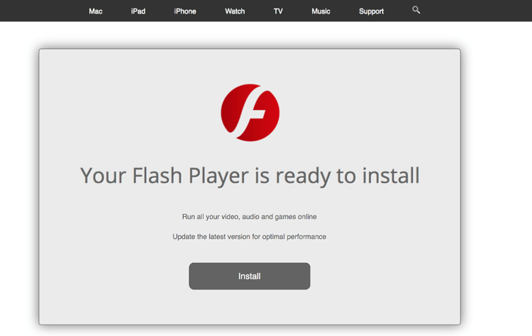 偽の Flash ダウンロード プロンプト