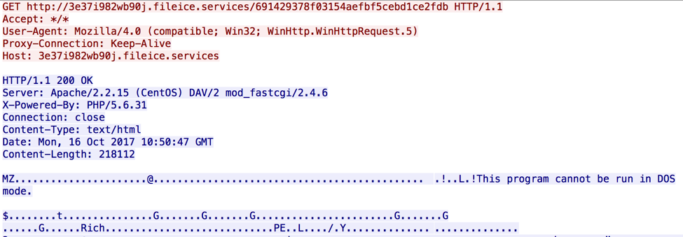 Magnitude payload header and plain MZ response