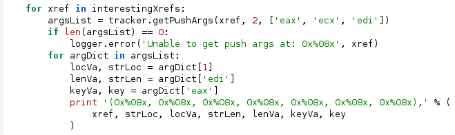 Argtracker requesting parameters and processing them