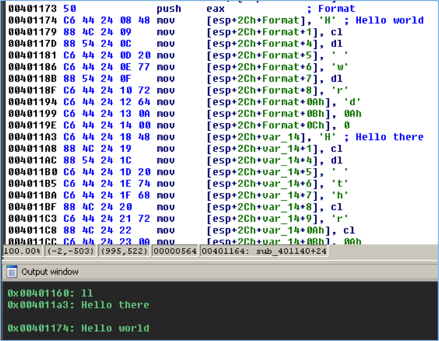 StackStrings plug-in results