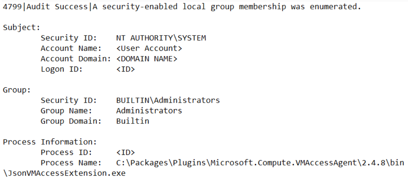 Windows Event ID 4799 (A security-enabled local group membership was enumerated)