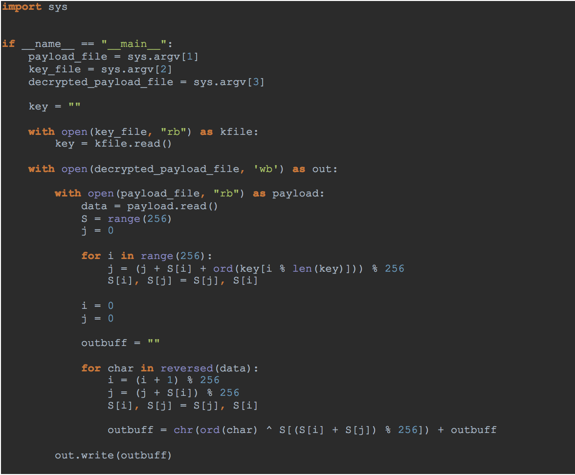 Python script for unpacking malware payload