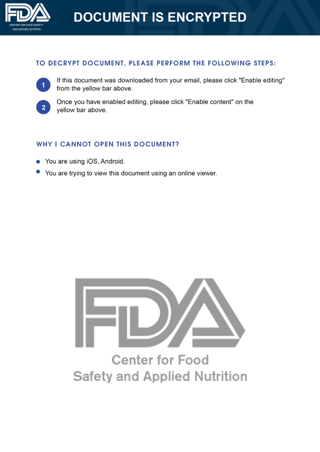 FDA themed spear phishing attachment