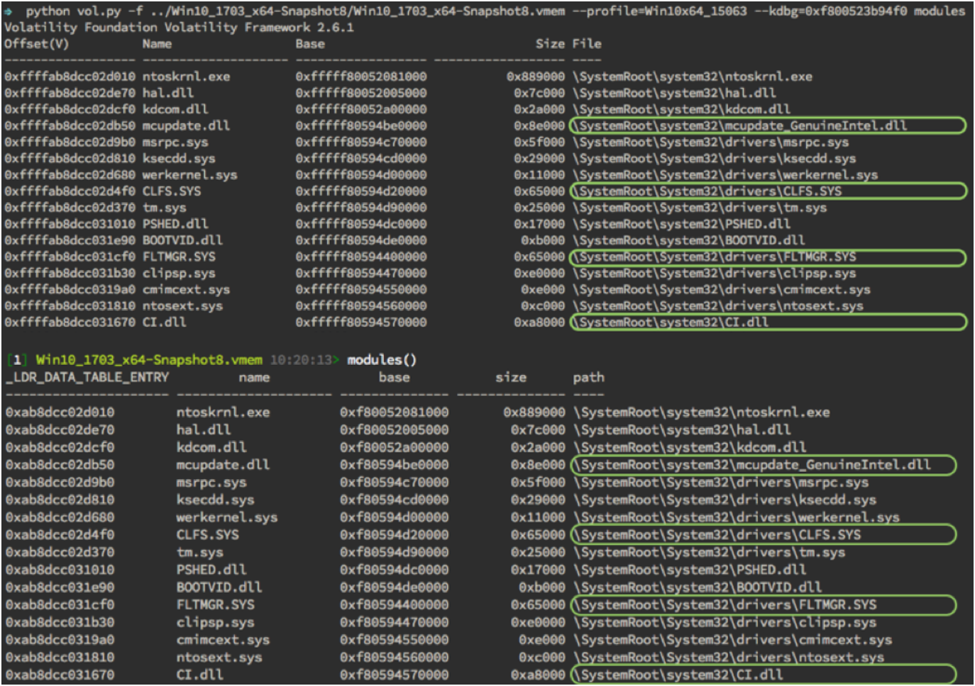 Volatility & Rekall decompressing compressed data