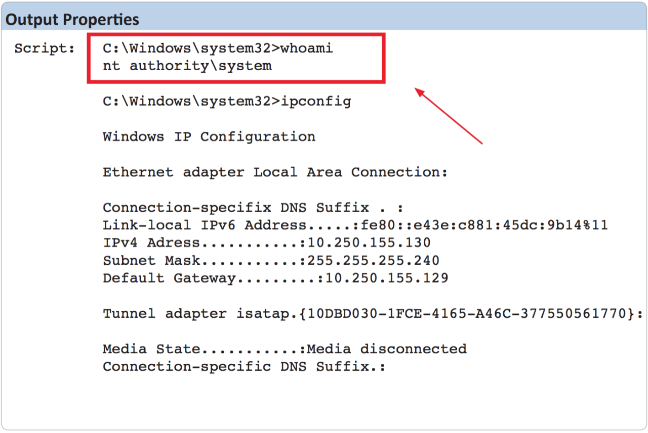 Executing commands on ATMs as SYSTEM