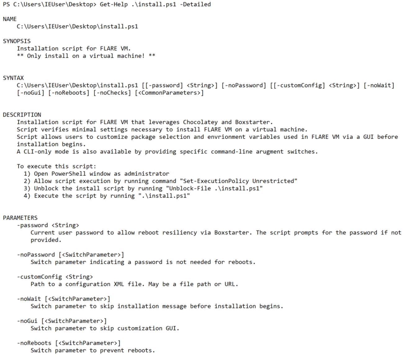 FLARE VM installer documentation