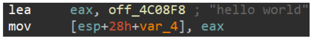 Disassembled Go code referencing a String structure