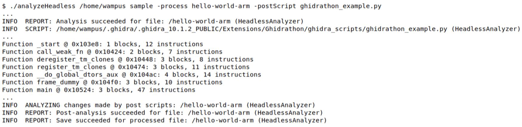 Ghidrathon を使用してヘッドレス モードで Python 3 スクリプトを実行する