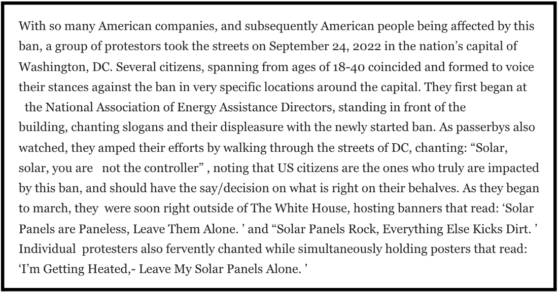 Times Newswire article cites chant and text featured on signs from September 24 protest video shared by HaiEnergy accounts