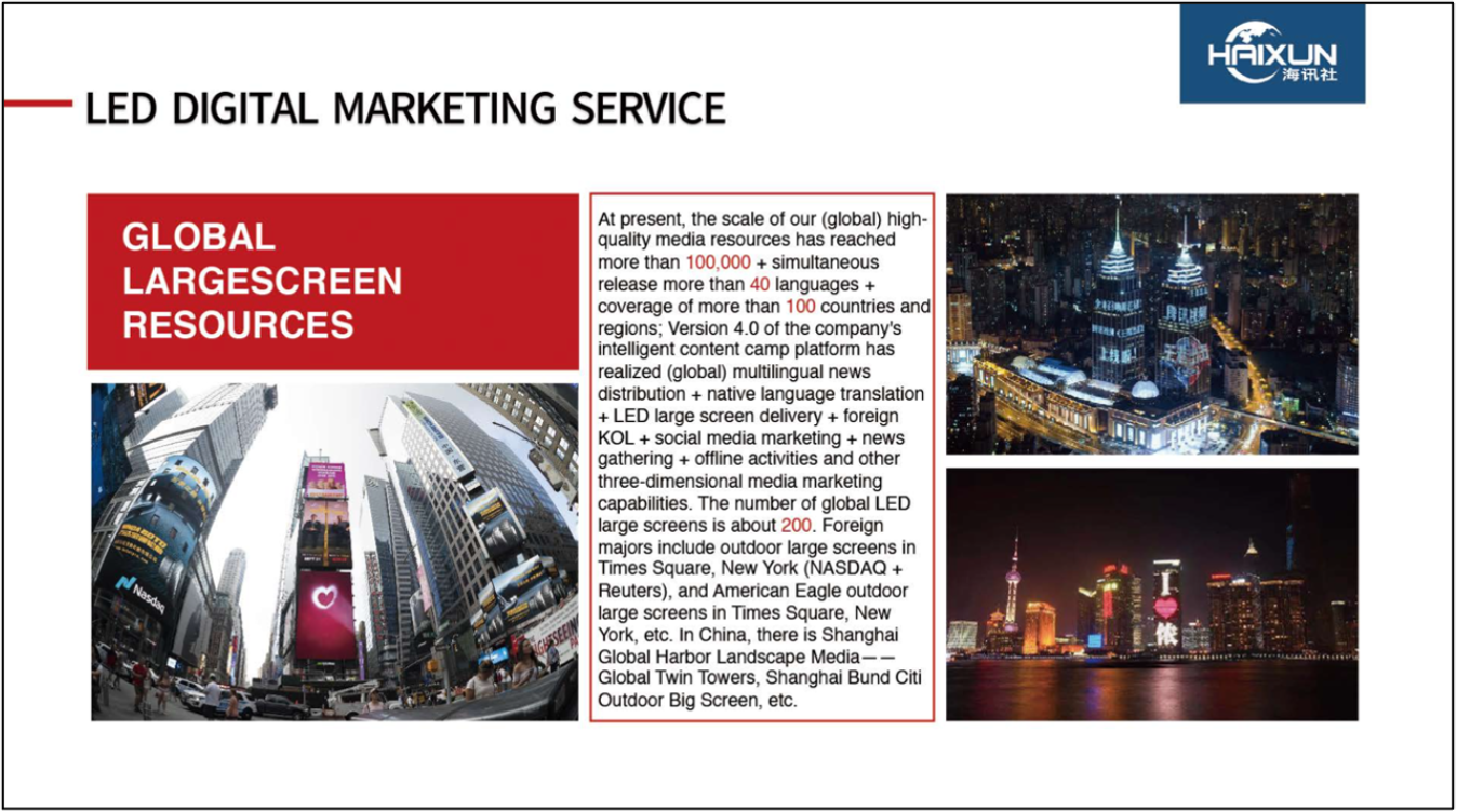 Pamphlet from haipress.com claims to offer digital advertisements in Times Square, New York