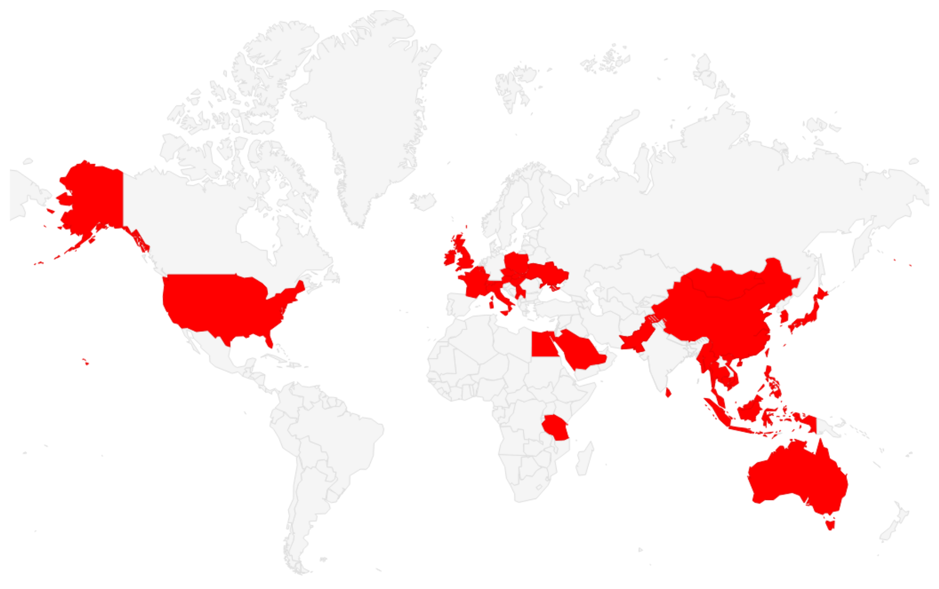 Geographic Distribution of TEMP.HEX Victims